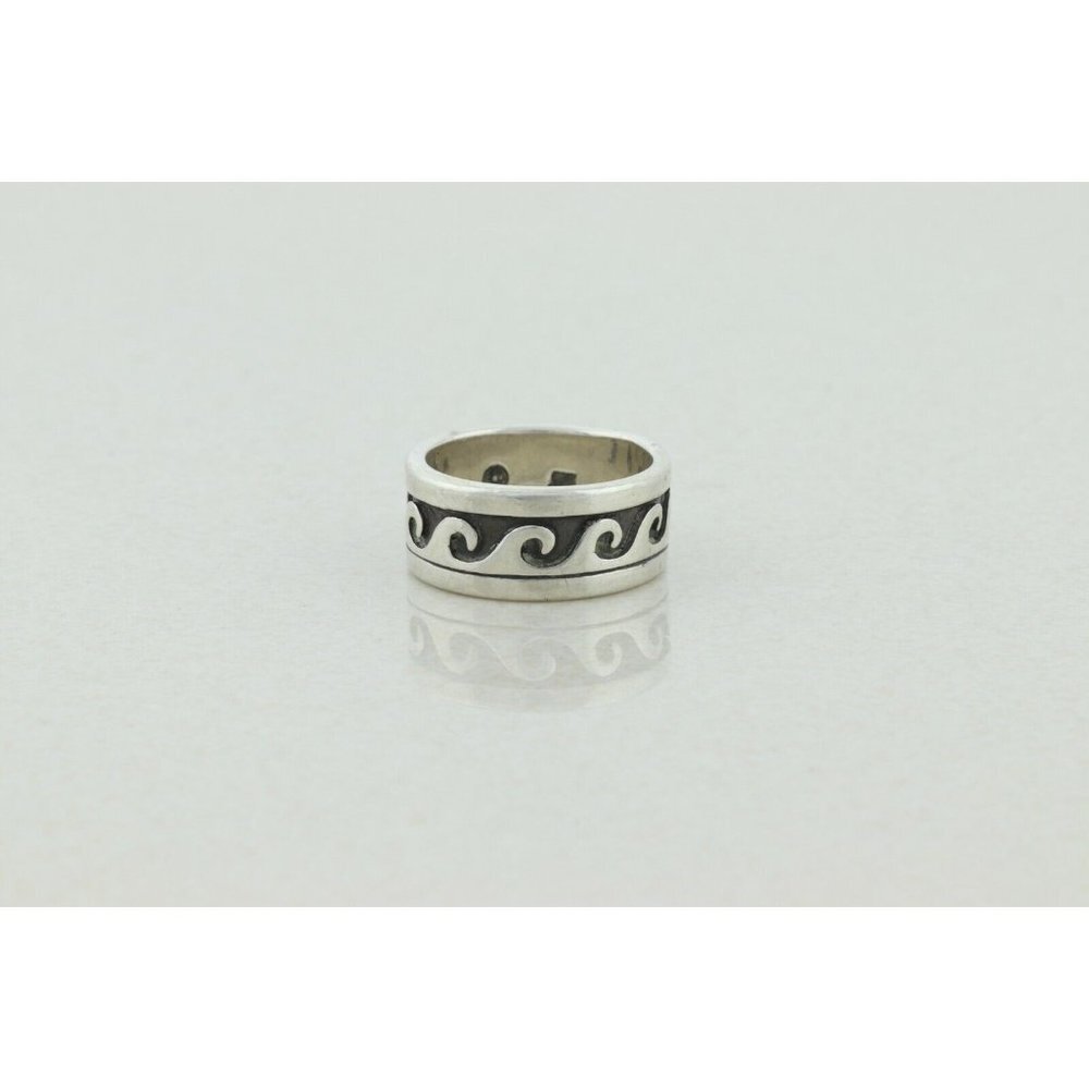Sterling Silver Wave Band Ring Size 4 1/4 - Picture 6 of 6